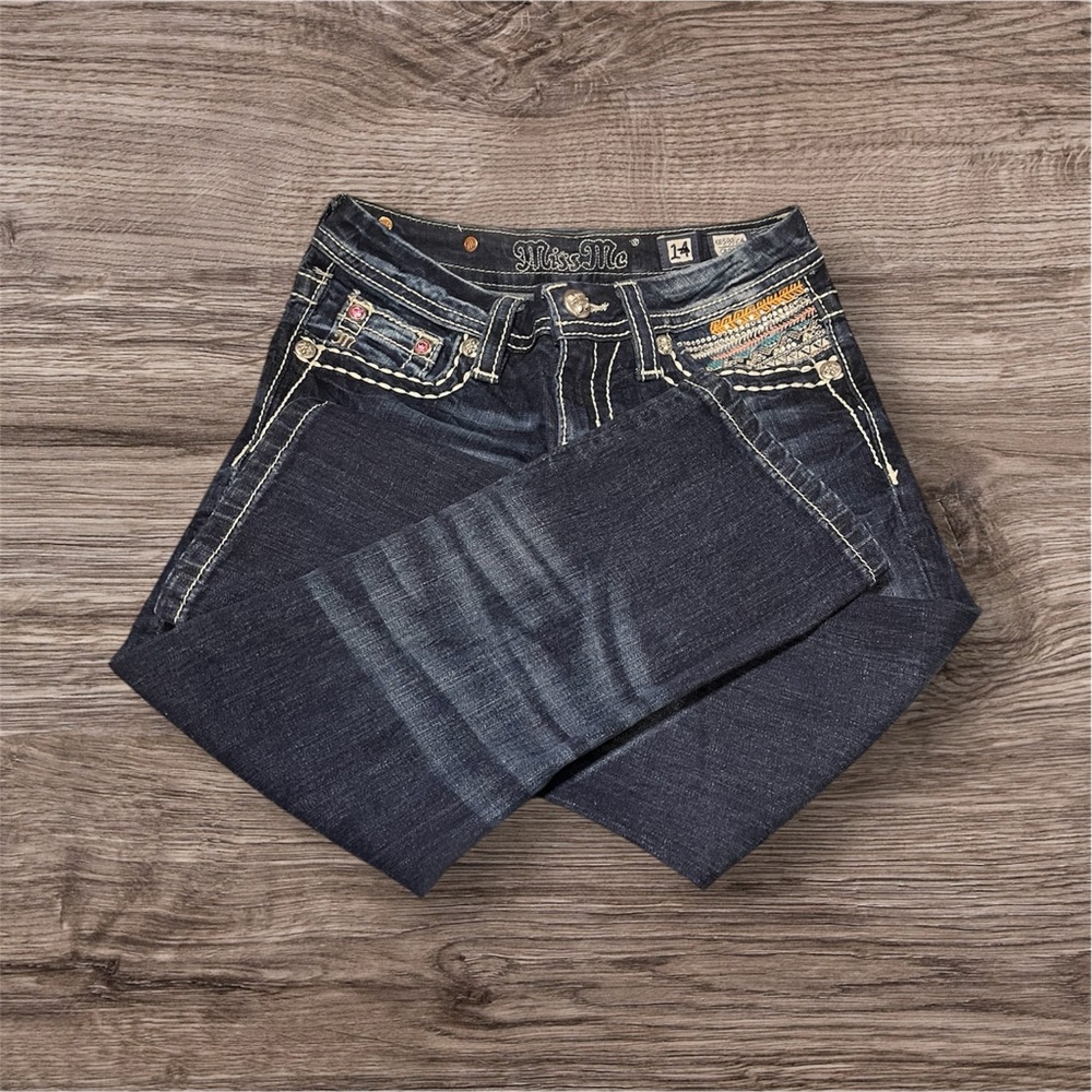 Miss Me Blue capris Jeans with Indigo Wash